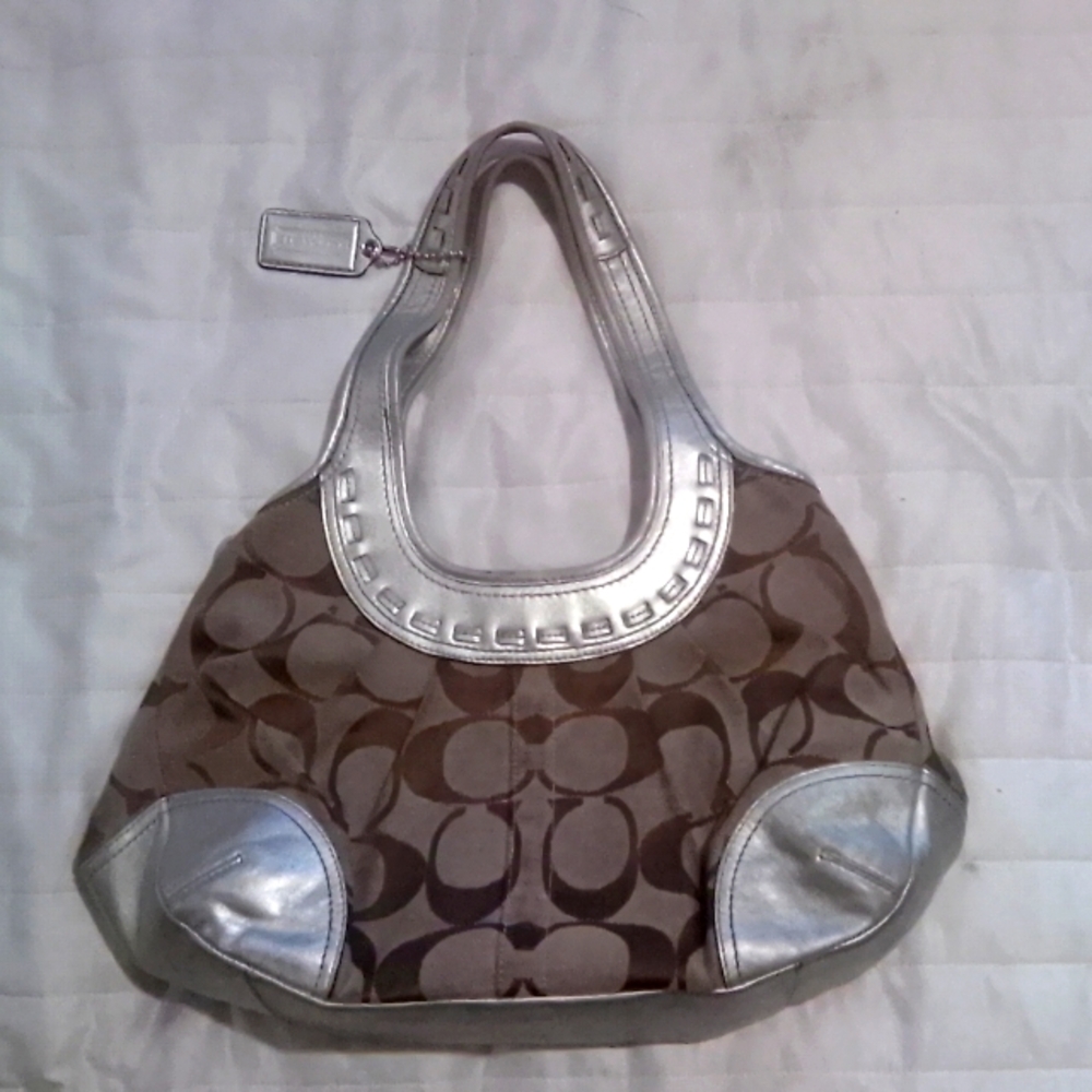 Coach Silver and Brown Women's Bag